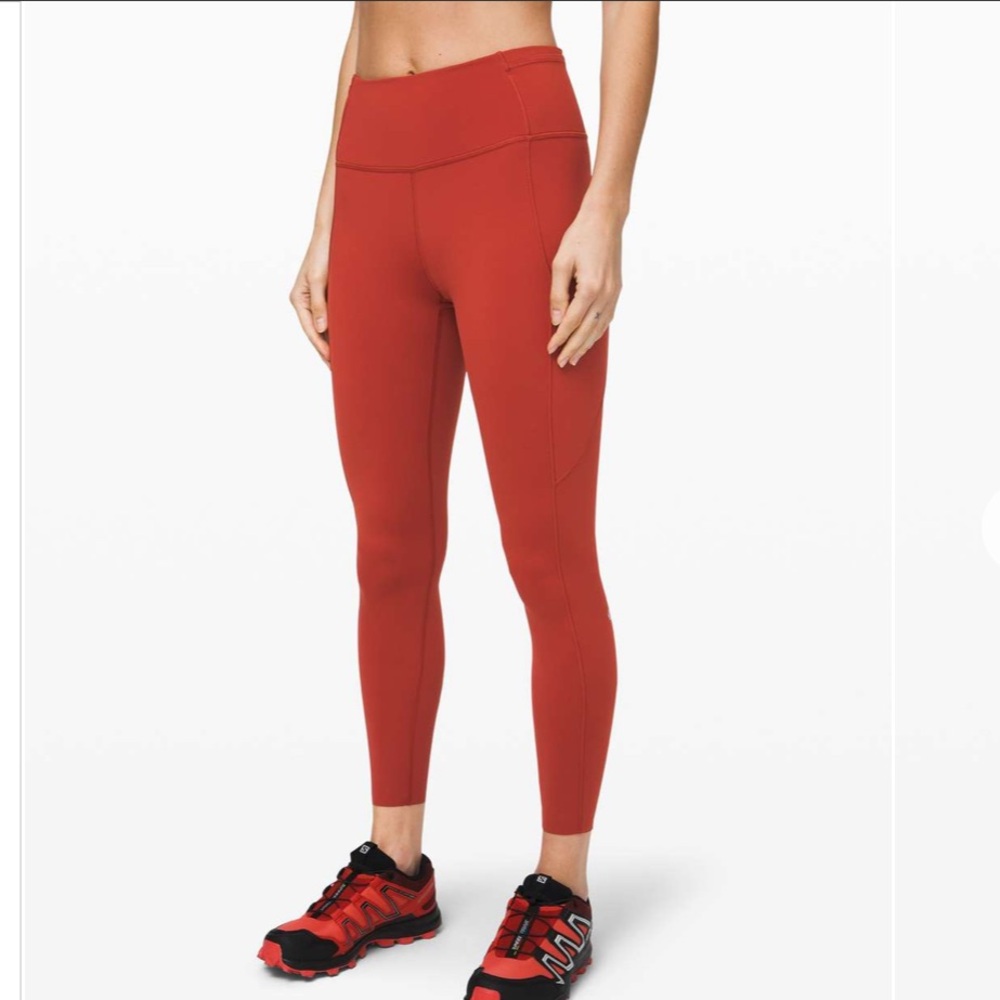 lululemon Fast and Free 7/8 leggings / running tights -Magma